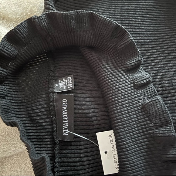 Nina Leonard Long Sleeve High Ruffle Neck Fit & Flare Dress NWT XL - Picture 9 of 12